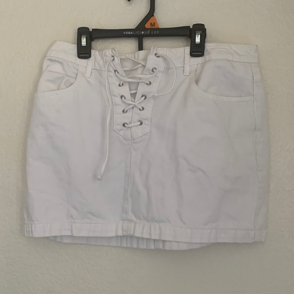 White Jean Skirt